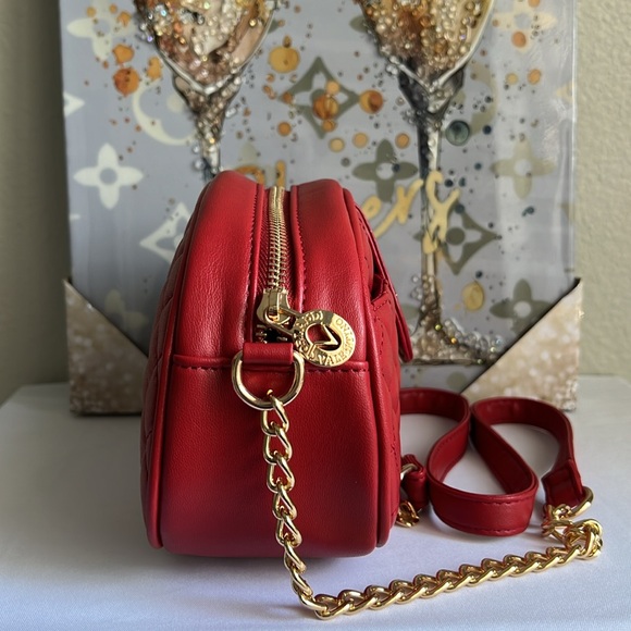 Valentino Orlandi Red Gold Hardware Chain Crossbody Bag 8Wx6Hin. - Picture 4 of 15